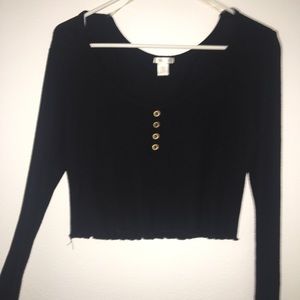 black long sleeve (cropped top)